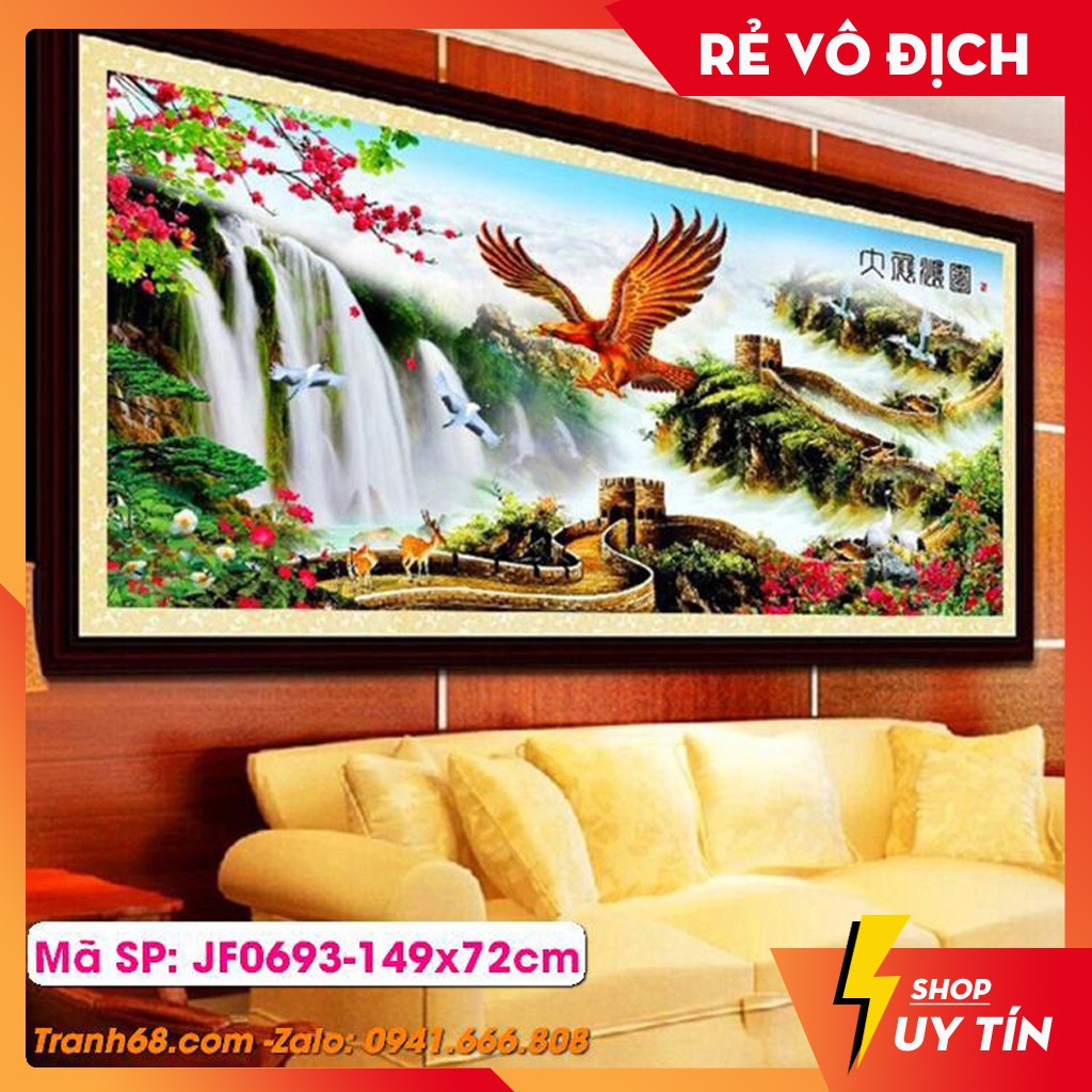 Tranh Thêu chữ Thập JF0693 Vạn Lý Trường Thành Kích thước: 149x72cm
