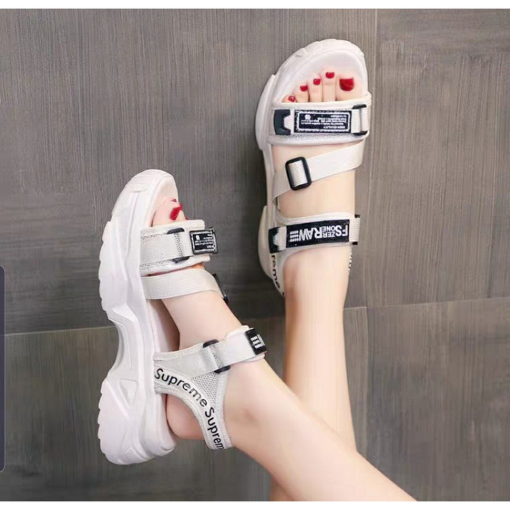 Free ship Dép sandal nữ đi học quai hậu đế cao êm chân