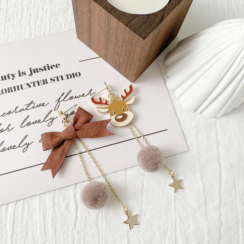 Cặp Bông Tai Tuần Lộc Giáng Sinh Dễ Thương Cho Nữ