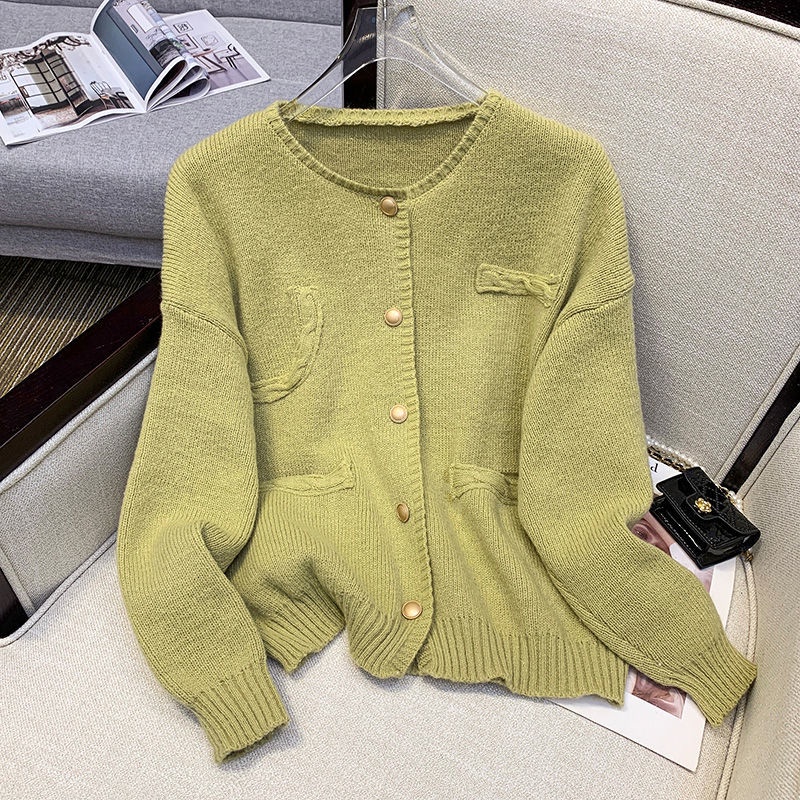 Áo Khoác Dệt Kim Tay Dài Màu Sắc Ngọt Ngào Phong Cách Hàn Quốc Cho Nữ