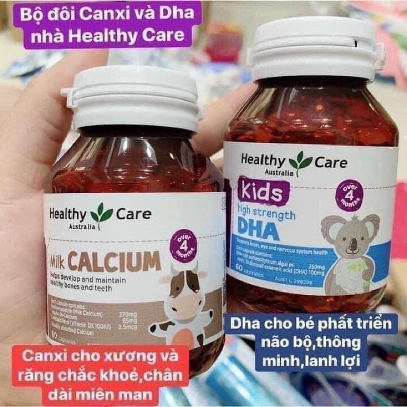 [HSD 2023] DHA và Milk Calcium Healthy Carre ÚC cho bé từ 4 tháng tuổi