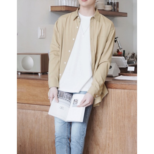 Áo sơ mi nam dài tay màu xanh rêu