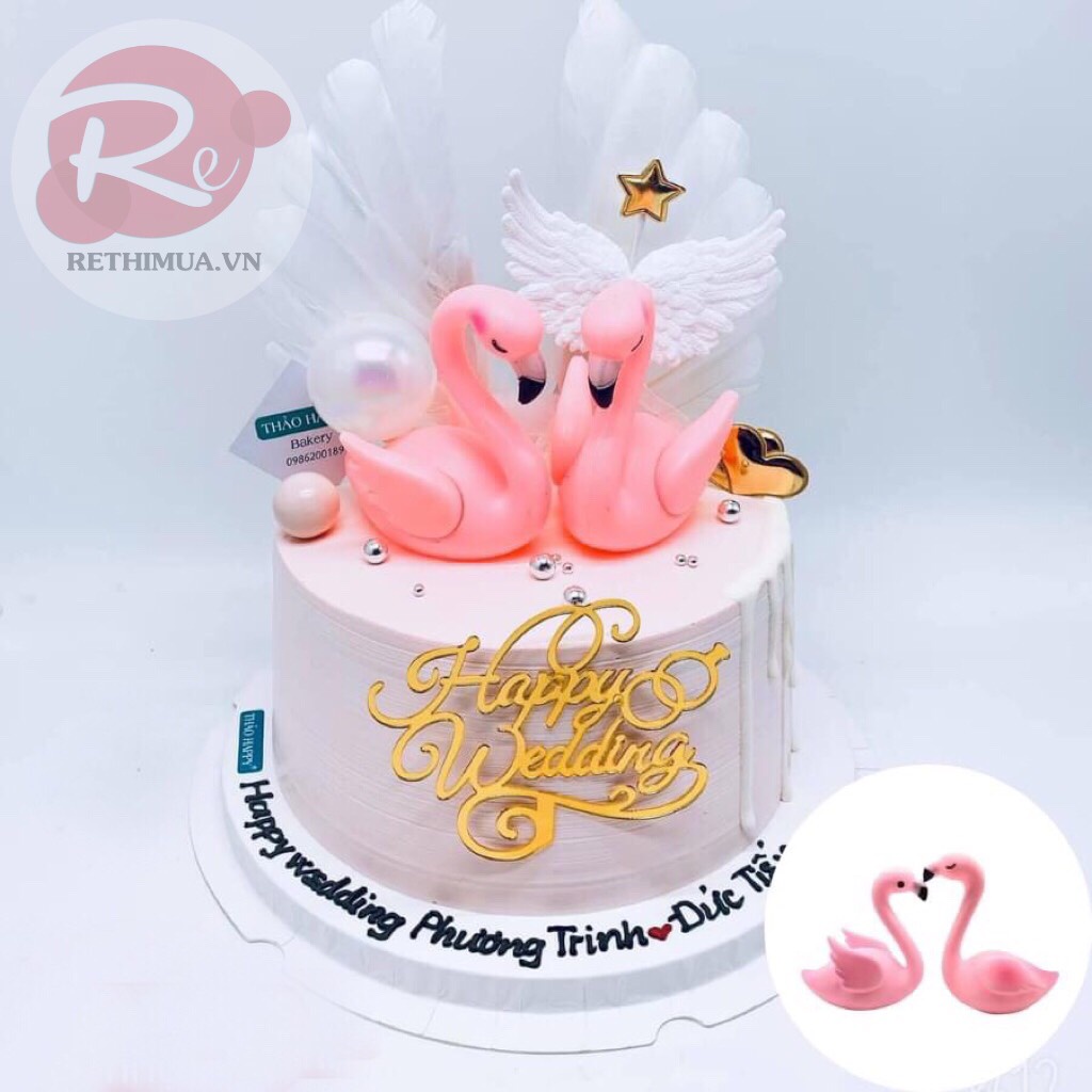 [SIÊU RẺ❤️] – Đôi Hồng Hạc - Trang trí bánh sinh nhật bánh kem