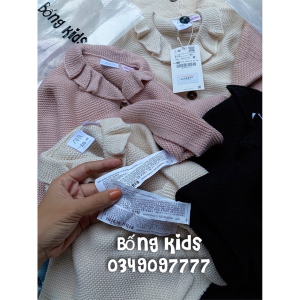 Áo Cardigan Bé Gái Cổ Xếp Nếp ZR