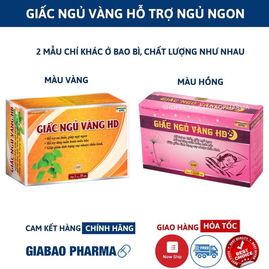 Viên uống GIẤC NGỦ VÀNG HD hỗ trợ thần kinh, giúp ngủ ngon