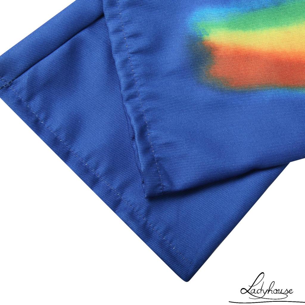 Quần ống rộng Lưng Cao Nhuộm Màu Thời Trang Đường Phố Cho Nữ