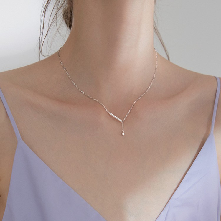 Dây chuyền nữ mạ bạc 925 cao cấp chính hãng mảnh sang trọng trang sức CINLA DC005