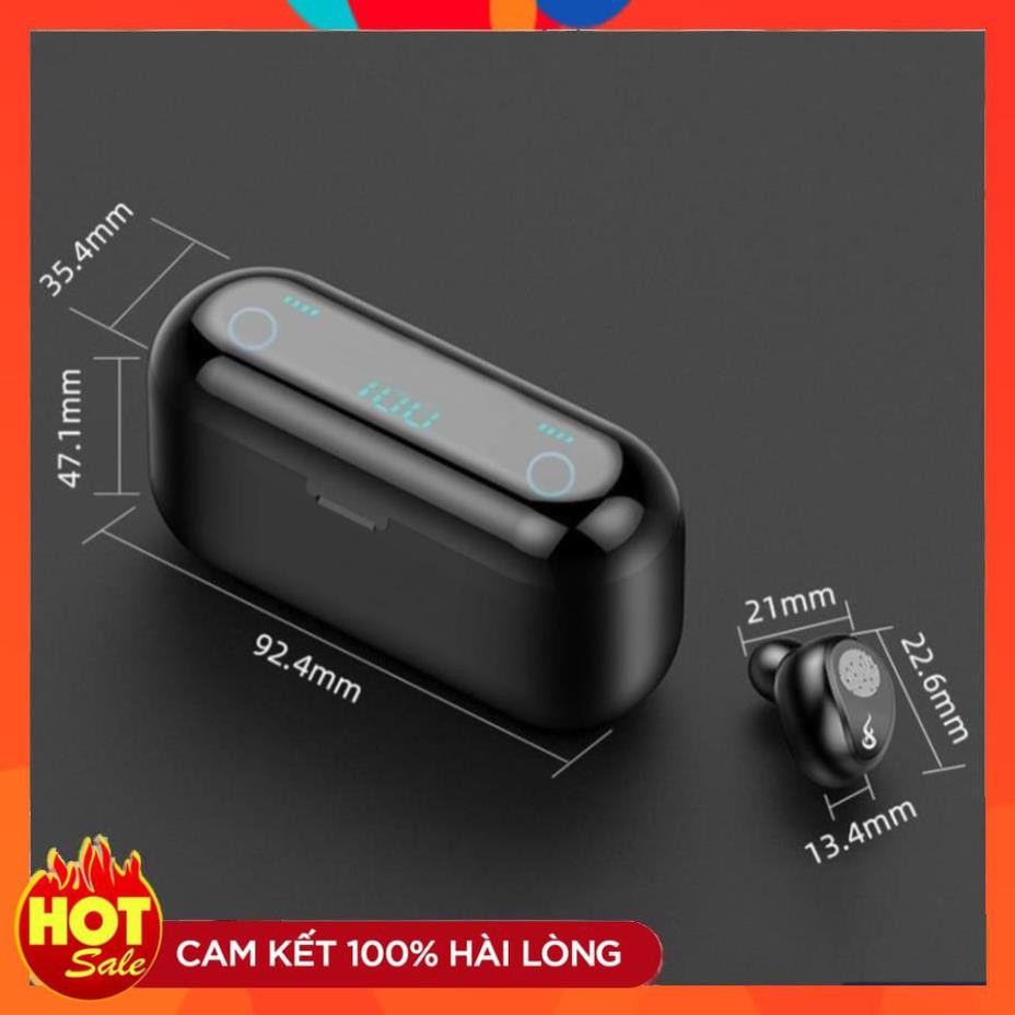 Tai nghe Bluetooth AMOI F9 TWS 5.0 bản QUỐC TẾ không dây cảm ứng chống nước chống ồn nhét tai tích hợp sạc dự phòng