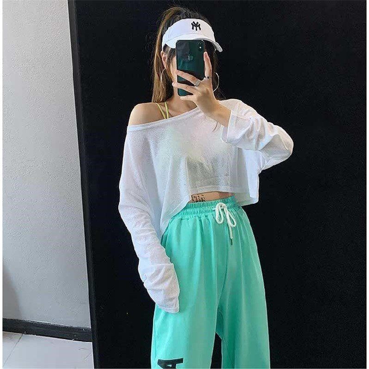 Áo thun trễ vai tay dài quyến rũ cho nữ | BigBuy360 - bigbuy360.vn