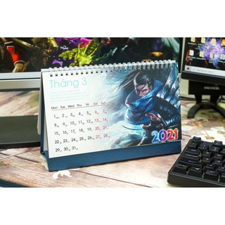 Lịch để bàn hình LMHT 2 mặt - Lịch In Theo Yêu Cầu