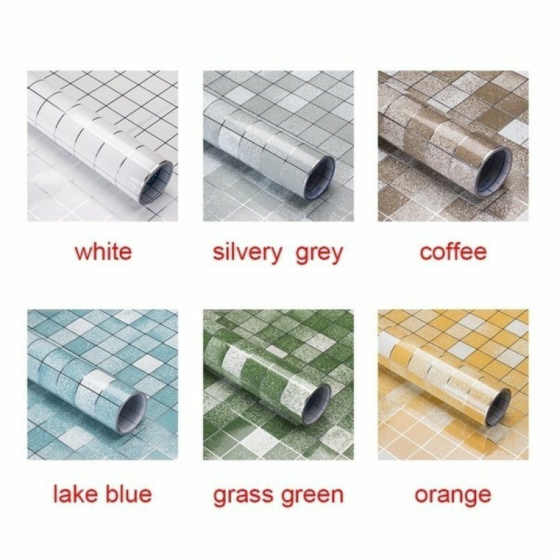 1 mét decal giấy dán bếp tráng nhôm Ô VUÔNG NHỎ khổ 45cm