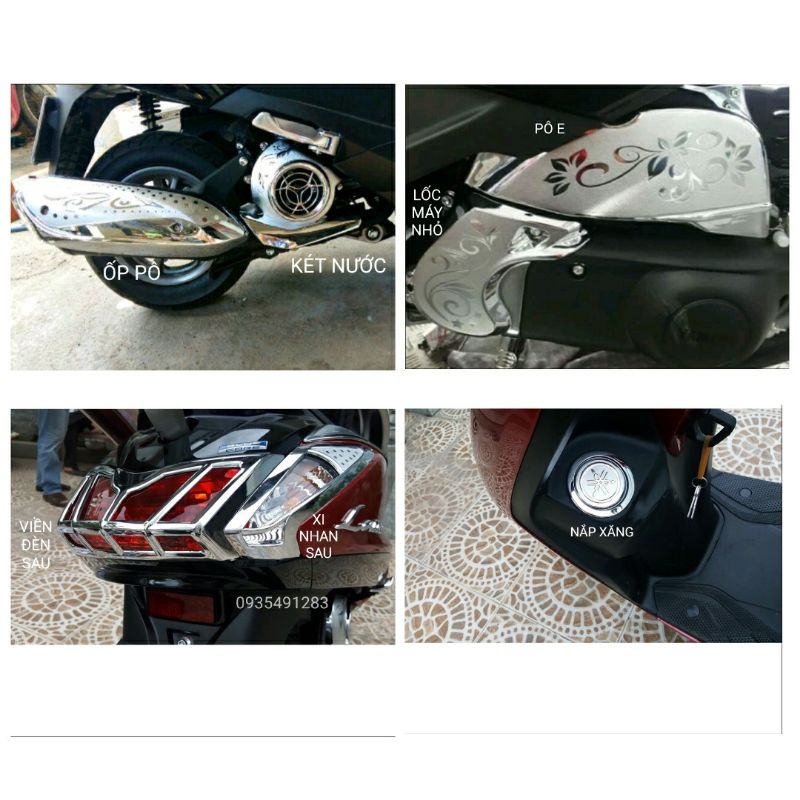 Ốp Trang Trí Xe Latte Mạ Crome, Phụ Kiện Trang Trí Latte, Đồ Chơi Xe Latte