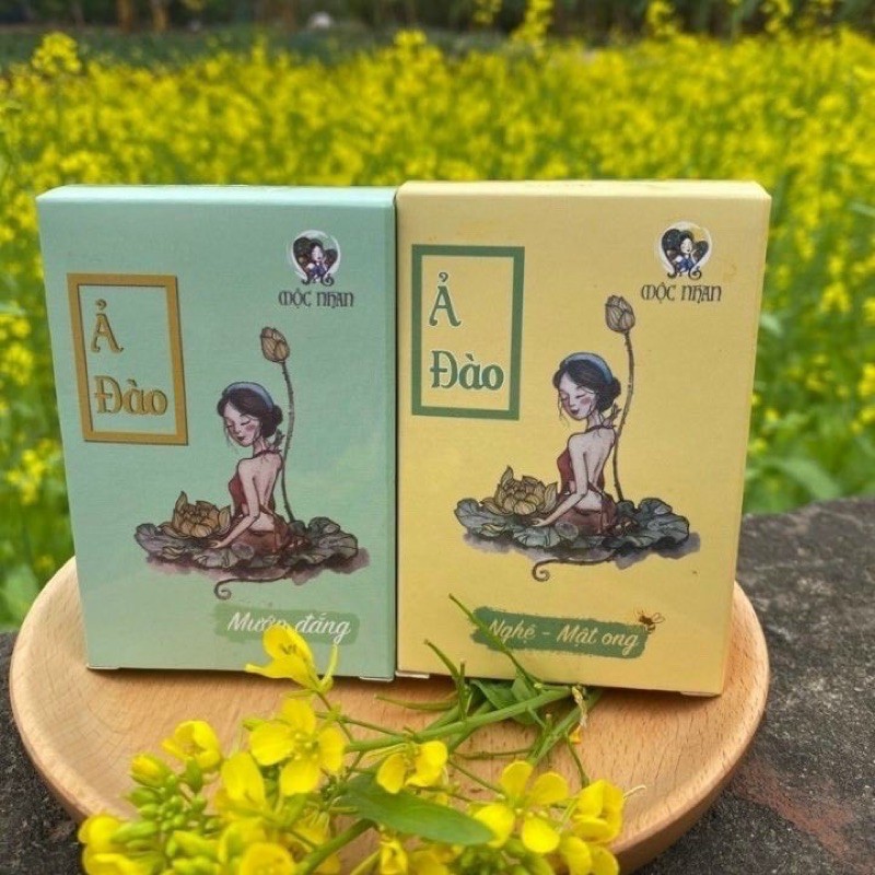 Xà bông Nghệ - Mướp Đắng - handmade Mộc Nhan Natural - ngừa mụn, Trắng Da, Mờ Thâm, Mờ Sẹo