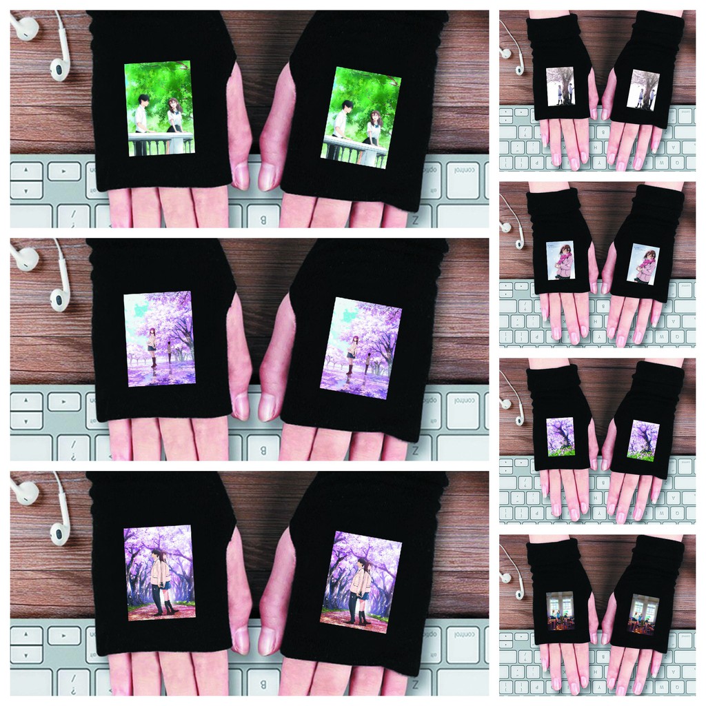 Găng tay len nam nữ IN HÌNH Tớ muốn ăn tụy của cậu Nhà có năm nàng dâu Tokyo ghoul anime chibi thời trang ấm áp
