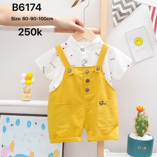 Đồ bộ bé trai áo sơ mi + Quần Yếm