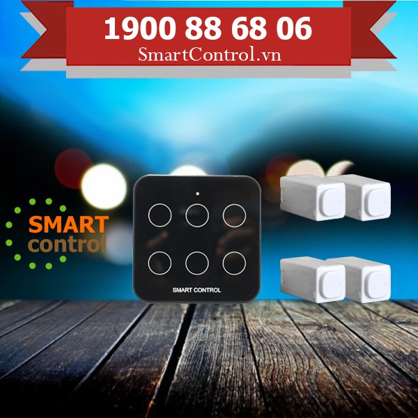 Combo Remote mặt kính cường lực và 04 Công tắc điều khiển từ xa S168