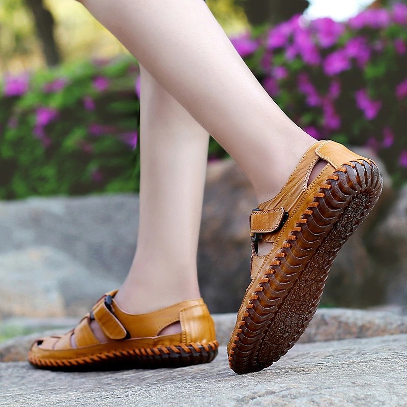 Giày sandal làm từ da thật thoáng khí thời trang nam năng động