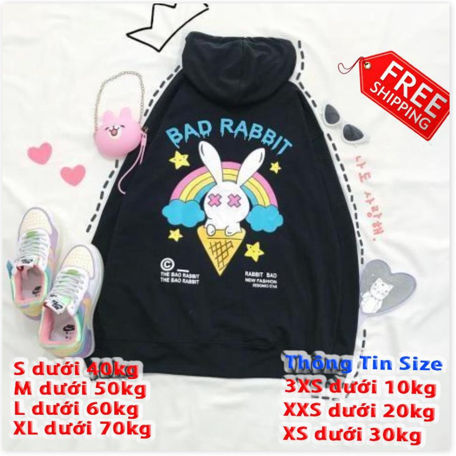[FREESHIP TOÀN QUỐC] Áo Khoác Form Rộng Chất Liệu Thun Nỉ Ngoại Mềm Mịn In Họa Tiết BAD RABBIT Phong Cách Trẻ Yan Me | BigBuy360 - bigbuy360.vn