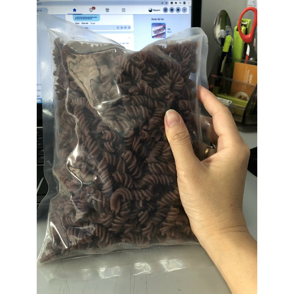 NUI XOẮN Gạo lứt/ Nui XOẮN rau củ ngũ sắc 100% hữu cơ nguyên cám eatclean ăn kiêng (500g)