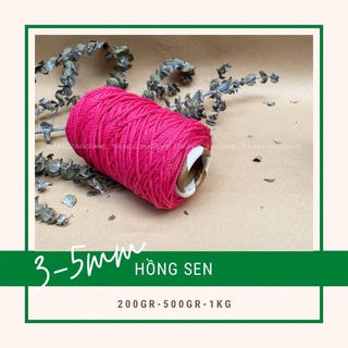 Dây thừng cotton macrame màu HỒNG SEN 5mm