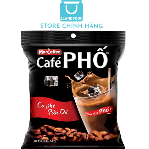 Cafe Phố - Cafe Sữa Đá MacCoffe - Túi 720g (30 gói x 24g)