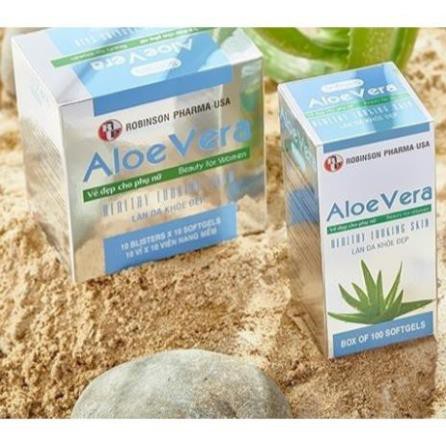 Aloe vera Viên Uống Đẹp Da, Dưỡng Ẩm, Chống Lão Hoá, Mờ Sẹo - Sữa Ong Chúa