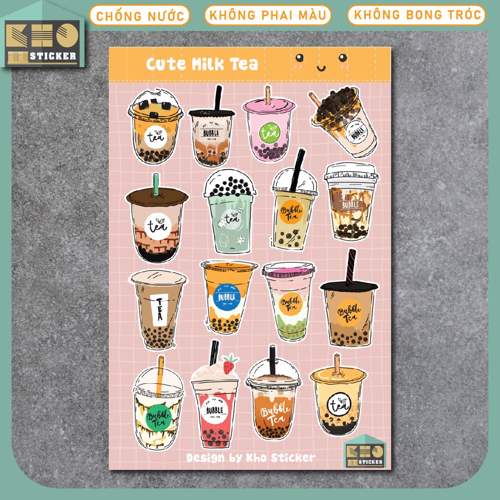 Sticker Dán Sổ Món Ăn, Nước Uống, Động Vật Dễ Thương cute dùng trang trí sổ tay, tập vở, nhật ký Bullet Journal. DS01