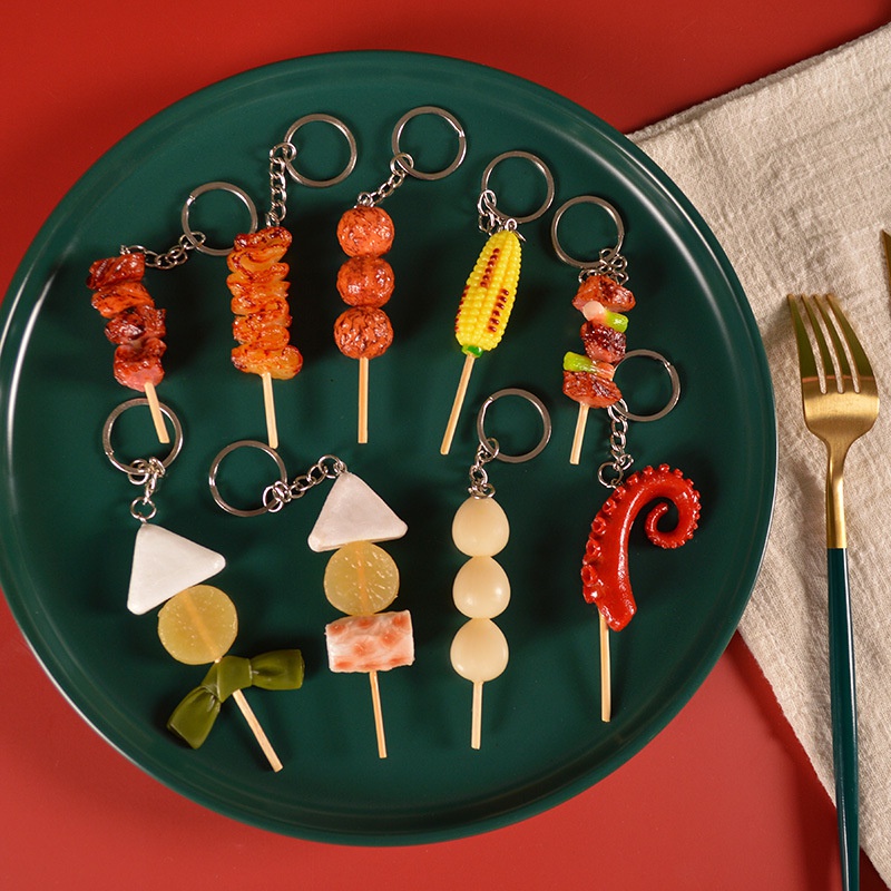 1 Móc Khóa Hình Mực BBQ Mini Bằng Nhựa Resin