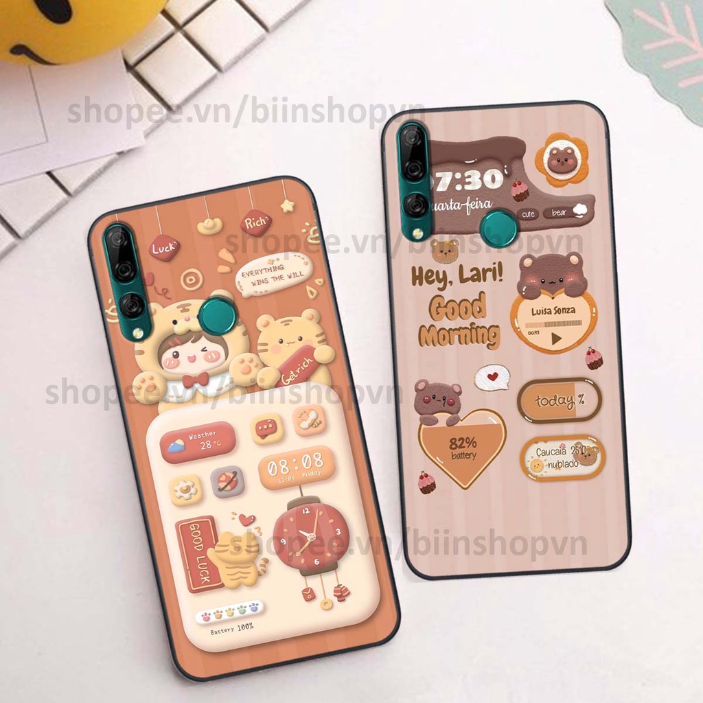 Ốp Huawei Y9 2019 / Y9 Prime 2019 in 3D icon gấu nổi siêu xinh, siêu đáng yêu, cá tính phong cách