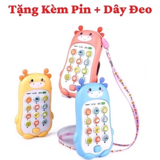 Đồ Chơi Điện Thoại Thông Minh Hình Thú Cute Phát Đèn,Nhạc, Có Gặm Nướu Cho Bé