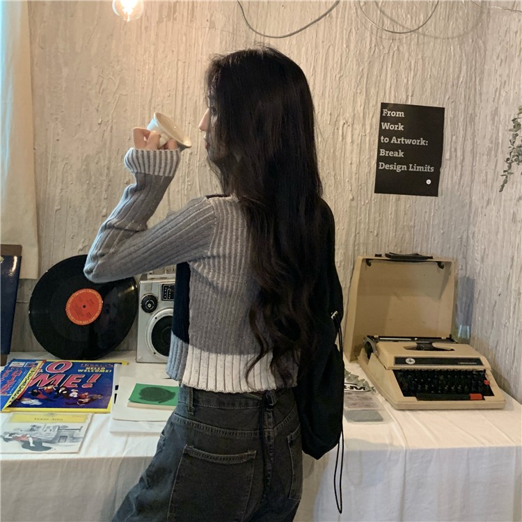 Áo khoác len dệt kim phong cách cổ điển Hồng Kông Áo khoác len cổ V | BigBuy360 - bigbuy360.vn