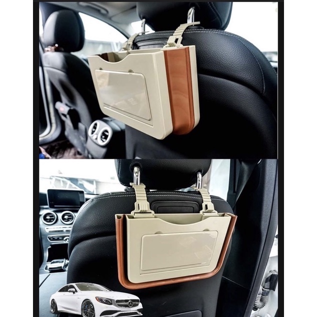 Khay/túi để đồ trên xe ô tô - khay nhựa abs siêu dày siêu bền gấp gọn tiện dụng