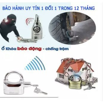 Khóa thông minh chống trộm cao cấp có còi hú báo động - cấu tạo từ thép cao cấp chống cưa, chống cắt