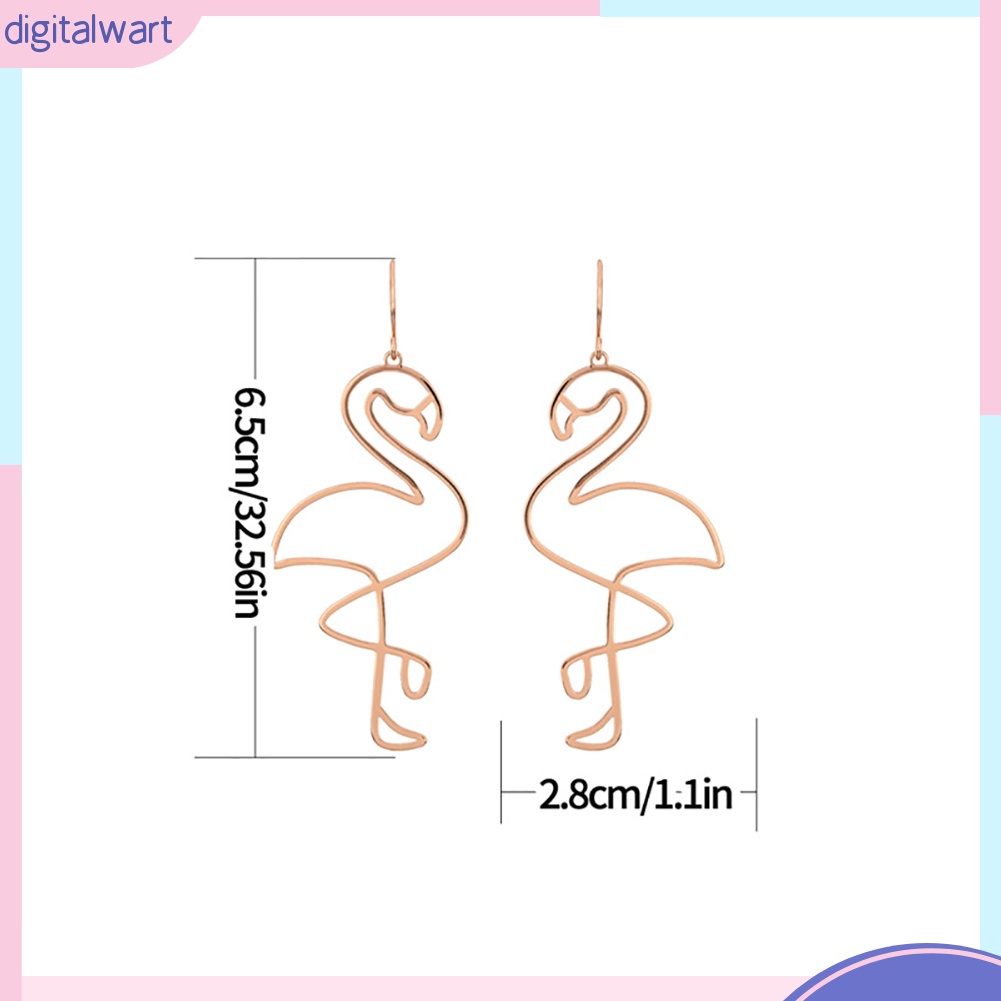 Đôi Khuyên Tai Dài Hình Chim Hồng Hạc Dễ Thương Cho Nữ