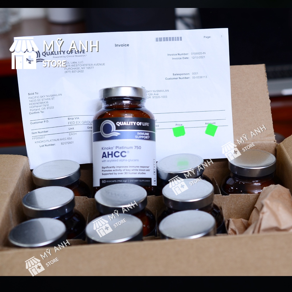 AHCC 750MG KINOKO MỸ  60V - Đào thảo HPV