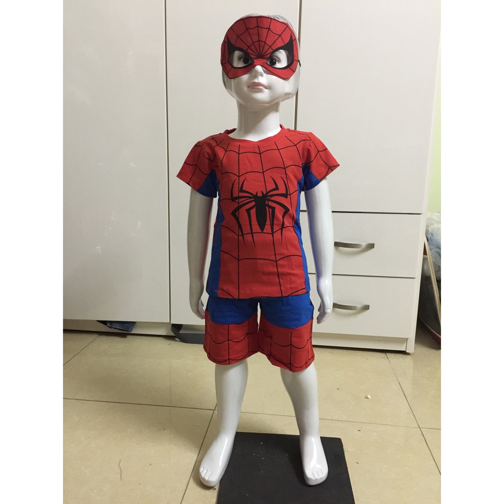 Bộ quần áo bé trai người nhện SpiderMan cho bé trai từ 1-12T BTMH17 (Ko mặt nạ)