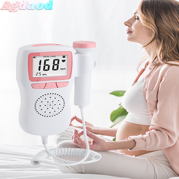 Máy đo tim thai, Máy nghe nhịp tim thai tại nhà , Thiết bị đo nhịp tim màn hình LCD 2.5MHz dành cho phụ nữ mang thai,  Máy đo nhịp tim thai nhi doppler 2.5 MHz màn hình LCD di động