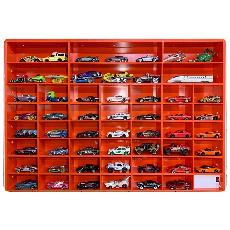 [MUA 2 TẶNG 1 XE] Kệ Trung Trưng Xe Mô Hình Hot Wheels, Tomica Màu Cam Nổi Bật