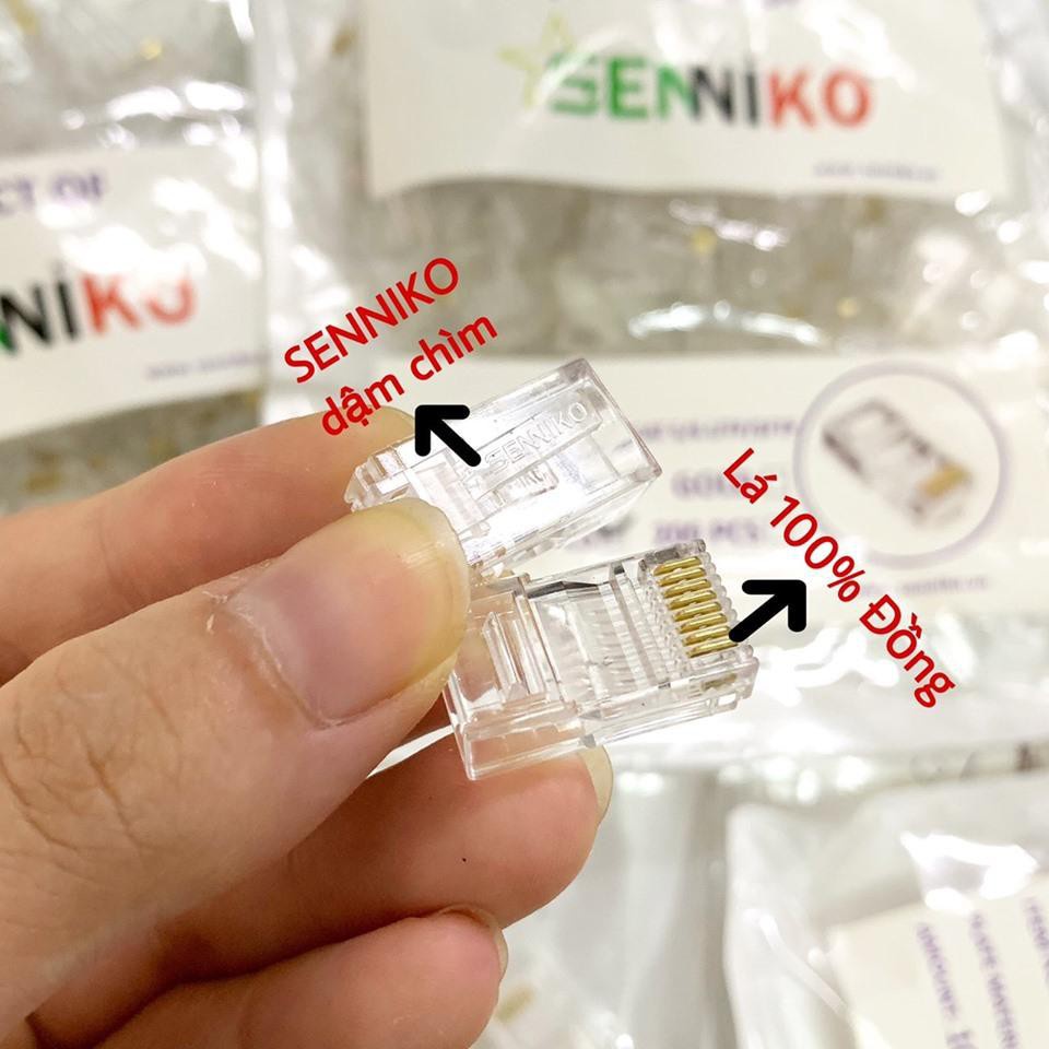 Hạt mạng Cat5 Cat6  Golden Japan  SENNIKO Lá đồng tiếp xúc dầy