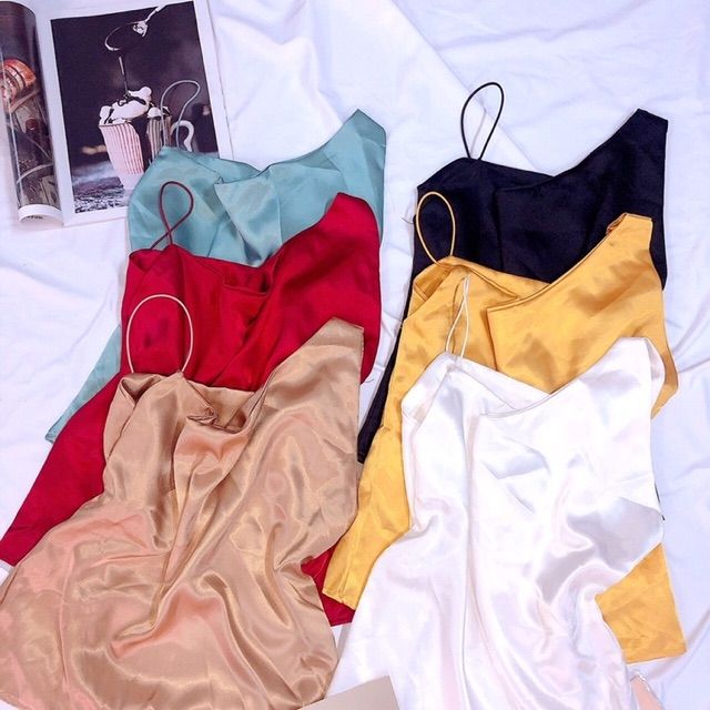 [ Mã WASTAPR giảm 10K đơn 50K] Áo dây phi lụa lệch vai 1 bên sang chảnh | BigBuy360 - bigbuy360.vn