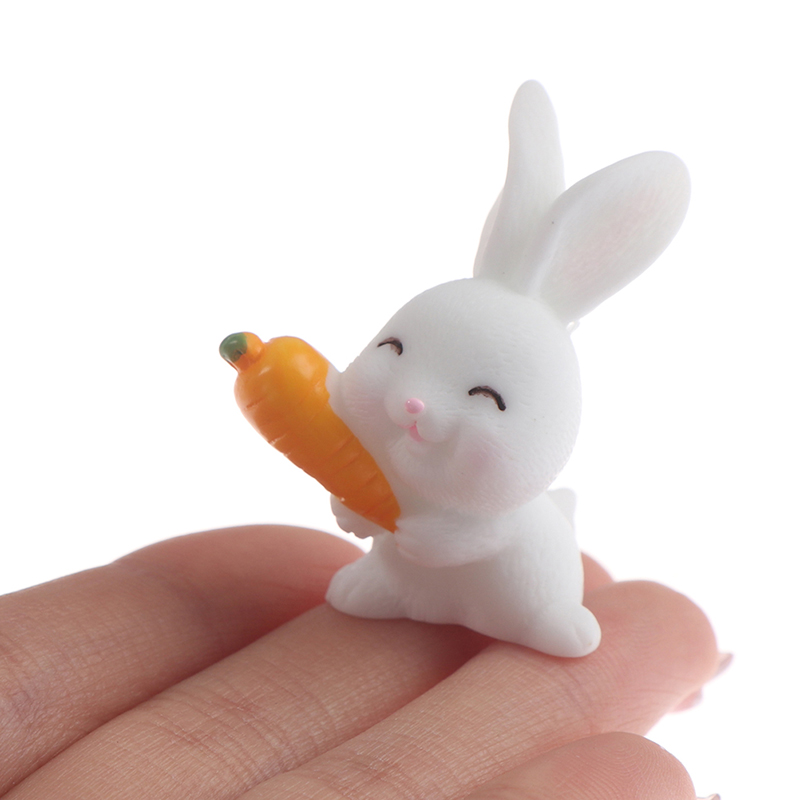 Bộ 4 mô hình thỏ cà rốt mini trang trí tiểu cảnh