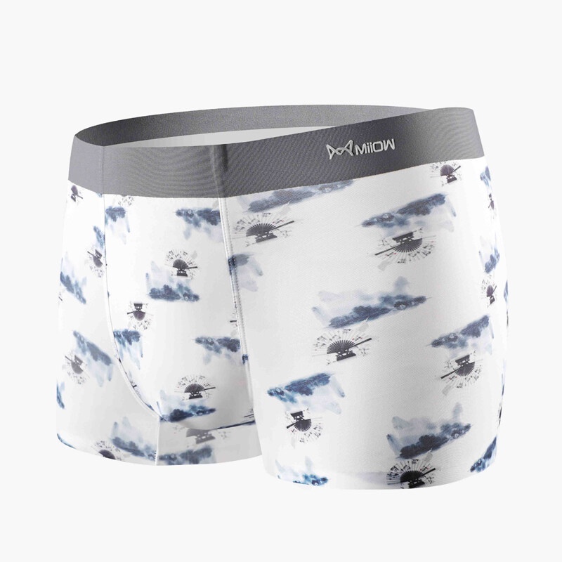 Bộ 4 Quần Lót Boxer Lưng Thấp Vải Lụa Lạnh In Họa Tiết Thời Trang Quyến Rũ Cho Nam M1240