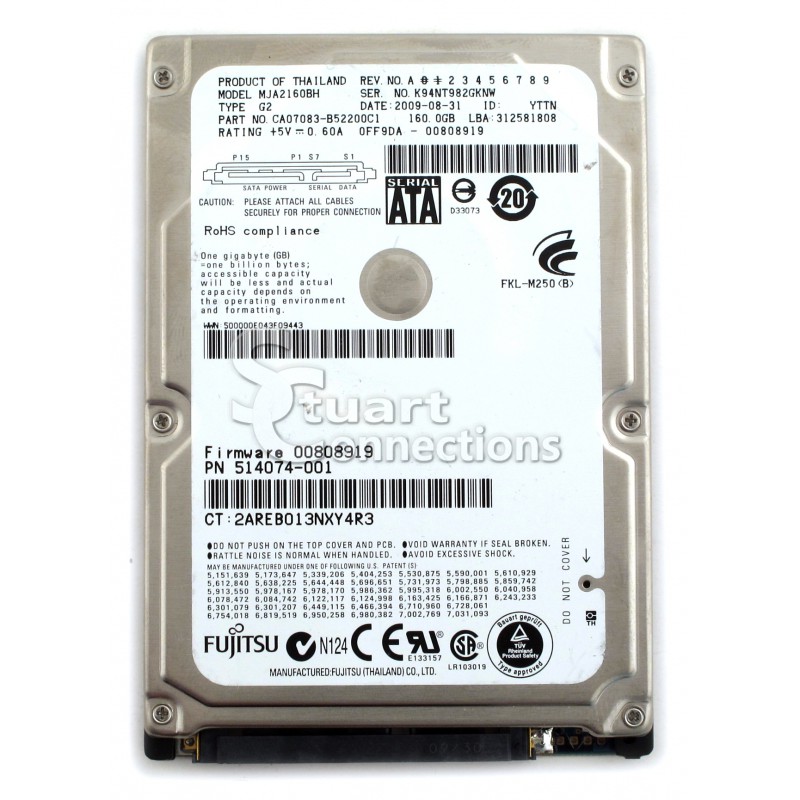 Ổ cứng Laptop Fujitsu 160gb và 250gb. hỗ trợ cài win ( vui lòng ghi chú win)