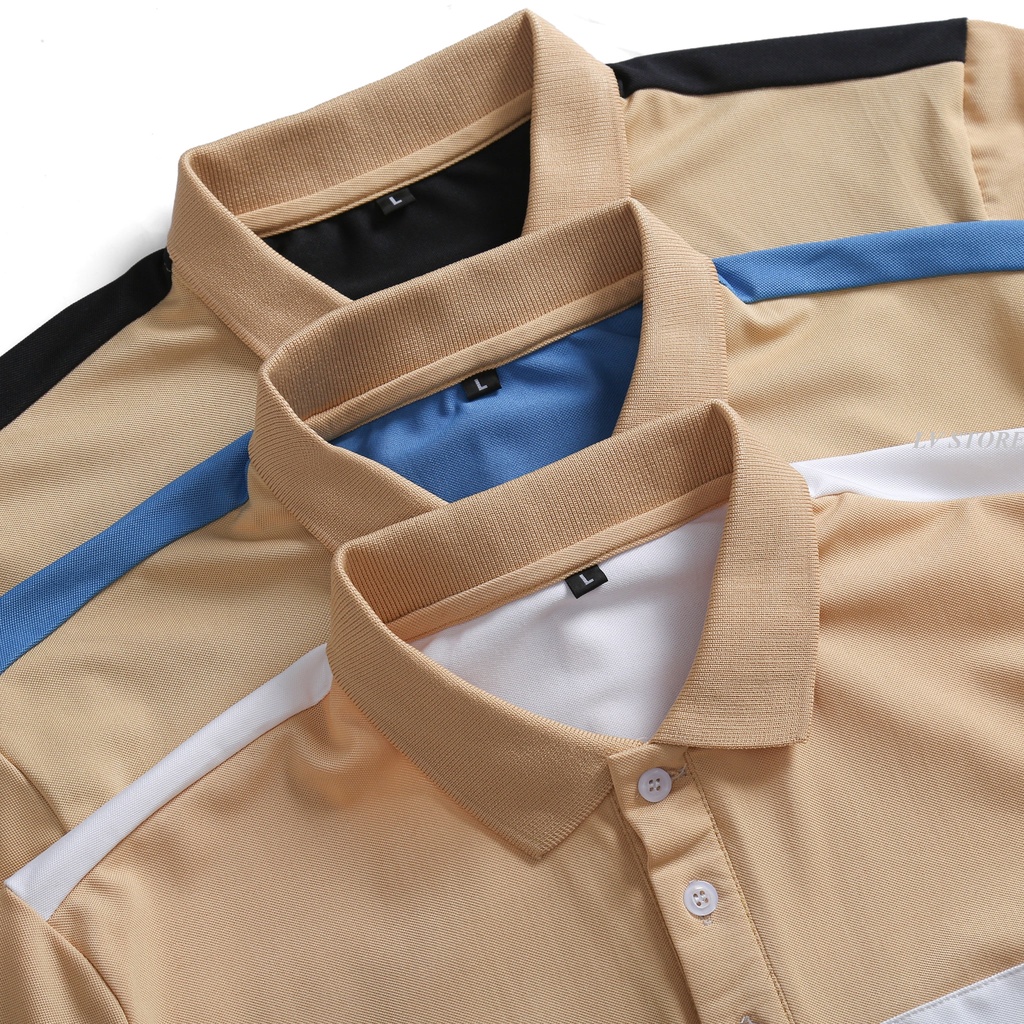 Áo Polo nam phối màu be Tulip áo thun cổ bẻ tay ngắn vải cá sấu cotton cao cấp lịch sự, thanh lịch - Lv Store