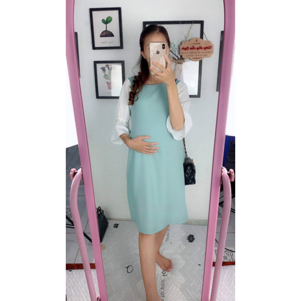 [Xả kho] Váy bầu cao cấp ❤️thiết kế sang chảnh, rộng rãichất liệu vô cùng thoáng mát☘️Free size 43~68kg