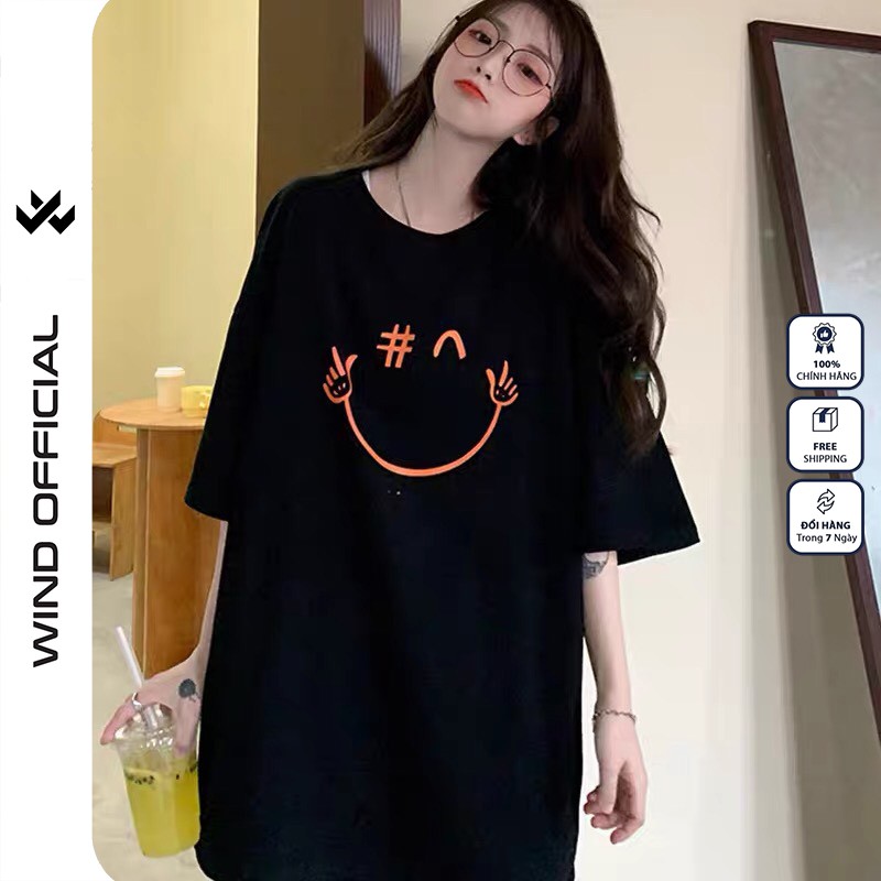 Áo thun tay lỡ unisex form rộng Chào Mặt Cười nam nữ phong cách ulzzang Wind | WebRaoVat - webraovat.net.vn