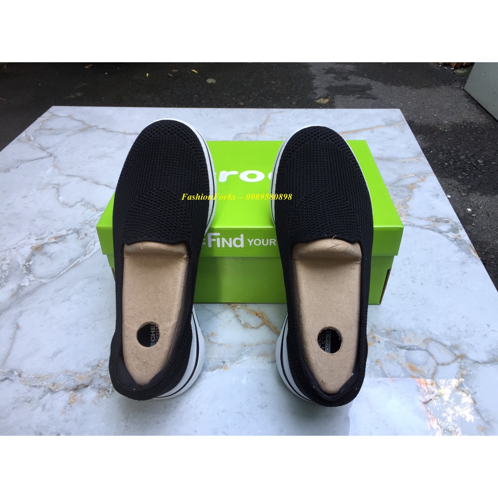 Giày Skecher Slipon nữ búp bê len, vải dệt thoáng khí, đế cao su non mềm êm, Pb80