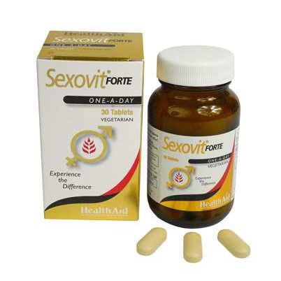 Healthaid Sexovit forte – Viên uống tăng chất lượng tinh trùng, tăng ham muốn và giảm xuất tinh sớm (lọ 30 viên)