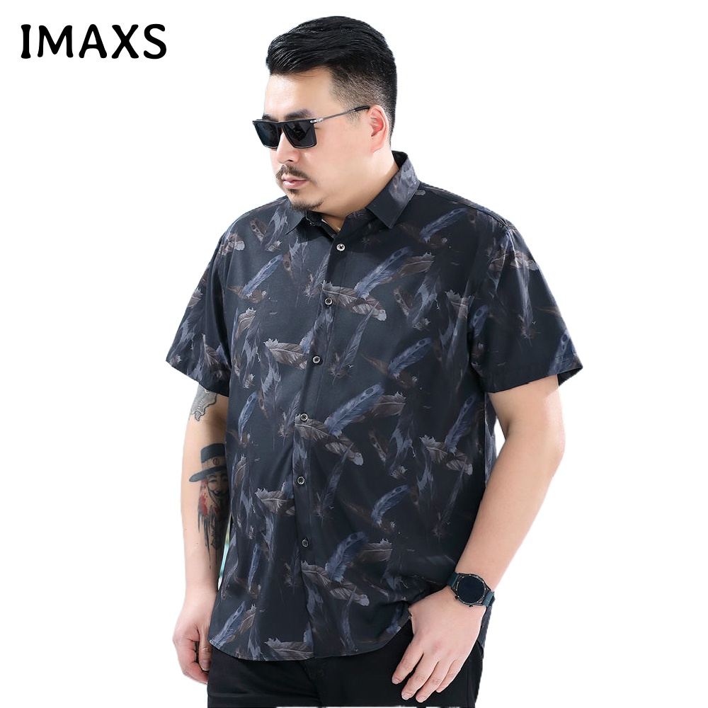 Áo Sơ Mi Tay Ngắn Dáng Rộng In Họa Tiết Trẻ Trung Hợp Thời Trang Công Sở Cho Nam 60-175KG