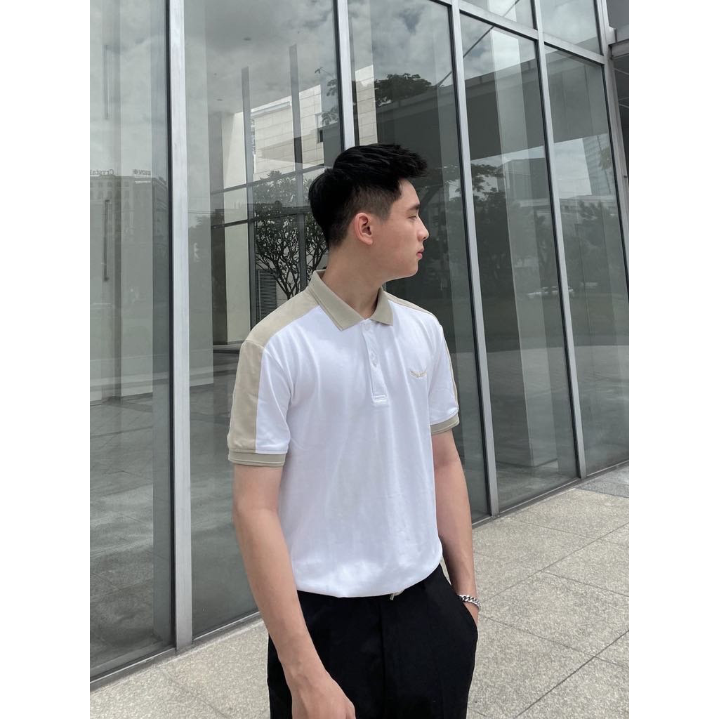 ÁO THUN POLO NAM CỔ BẺ HỌA TIẾT THÊU VẢI CÁ SẤU COTTON CAO CẤP